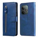 For Realme GT 6 / GT Neo6 SE Fashion Calf Texture Zipper Leather Phone Case(Blue)