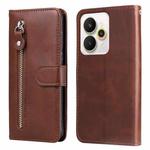 For Realme 15 5G / Realme 15 Pro 5G Fashion Calf Texture Zipper Leather Phone Case(Brown)