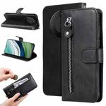 For Huawei Mate 60 Calf Texture Zipper Leather Phone Case(Black)
