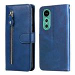 For Huawei nova 12 Calf Texture Zipper Leather Phone Case(Blue)