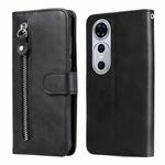 For Huawei nova 12 Pro Calf Texture Zipper Leather Phone Case(Black)