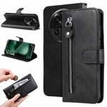 For OPPO Find X6 Pro Calf Texture Zipper Leather Phone Case(Black)