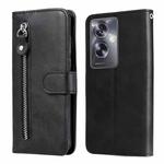 For OPPO A79 5G Fashion Calf Texture Zipper Leather Phone Case(Black)