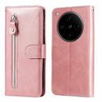 For OPPO Find X8 Pro Fashion Calf Texture Zipper Leather Phone Case(Rose Gold)