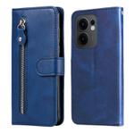 For OPPO Reno13 F 4G / 5G Fashion Calf Texture Zipper Leather Phone Case(Blue)