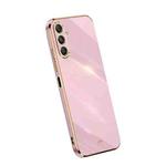 For Samsung Galaxy M34 5G XINLI Straight Edge 6D Electroplate TPU Phone Case(Cherry Purple)