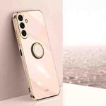 For Samsung Galaxy M54 5G XINLI Straight Edge 6D Electroplate TPU Phone Case with Ring Holder(Pink)