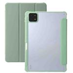 For Xiaomi Pad 6 3-Fold Clear Acrylic Leather Tablet Case(Green)