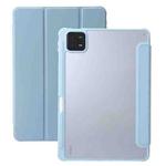 For Xiaomi Pad 6 3-Fold Clear Acrylic Leather Tablet Case(Ice Blue)