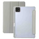 For Xiaomi Pad 6 3-Fold Clear Acrylic Leather Tablet Case(Grey)