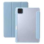 For Xiaomi Pad 6 Pro 3-Fold Clear Acrylic Leather Tablet Case(Ice Blue)