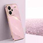 For Xiaomi Redmi Note 13 Pro+ XINLI Straight Edge 6D Electroplate TPU Phone Case(Cherry Purple)