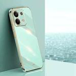 For Xiaomi Redmi Note 13 Pro 4G XINLI Straight Edge 6D Electroplate TPU Phone Case(Mint Green)