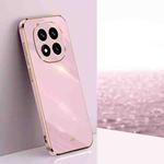 For Redmi Note 14 Pro 4G Global XINLI Straight Edge 6D Electroplate TPU Phone Case(Cherry Purple)