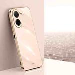 For Redmi A5 4G 171.7mm / Poco C71 XINLI Straight Edge 6D Electroplate TPU Phone Case(Pink)
