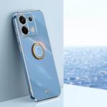 For Xiaomi Redmi Note 13 Pro XINLI Straight Edge 6D Electroplate TPU Phone Case with Ring Holder(Celestial Blue)