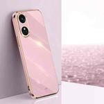 For OPPO Reno8 T 4G XINLI Straight Edge 6D Electroplate TPU Phone Case(Cherry Purple)