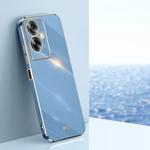 For OPPO A2 5G XINLI Straight Edge 6D Electroplate TPU Phone Case(Celestial Blue)