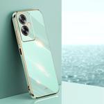 For OPPO A2 5G XINLI Straight Edge 6D Electroplate TPU Phone Case(Mint Green)