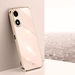 For OPPO A2X XINLI Straight Edge 6D Electroplate TPU Phone Case(Pink)