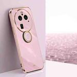 For OPPO Find X6 Pro XINLI Straight Edge 6D Electroplate TPU Phone Case with Ring Holder(Cherry Purple)