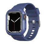 Carbon Fiber TPU Integrated Watch Band For Apple Watch 7 41mm(Blue)