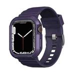 Carbon Fiber TPU Integrated Watch Band For Apple Watch 3 38mm(Dark Purple)