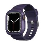 Carbon Fiber TPU Integrated Watch Band For Apple Watch Ultra 2 49mm(Dark Purple)