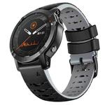 For Garmin Fenix 7 22mm Trapezoidal Quick Release Silicone Watch Band(Black Grey)