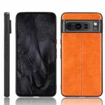 For Google Pixel 8 Pro Sewing Cow Pattern Skin PC + PU + TPU Phone Case(Orange)