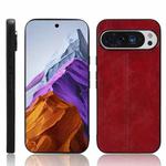 For Google Pixel 9 Pro Sewing Cow Pattern Skin PC + PU + TPU Phone Case(Red)