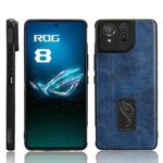 For Asus ROG Phone 8/ROG Phone 8 Pro Cow Pattern Sewing Skin PC + PU + TPU Phone Case(Blue)