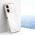 For Realme C55 XINLI Straight Edge 6D Electroplate TPU Phone Case(White)