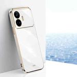 For Realme GT Neo5 SE XINLI Straight 6D Plating Gold Edge TPU Phone Case(White)