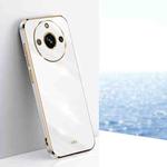 For Realme 11 5G XINLI Straight 6D Plating Gold Edge TPU Phone Case(White)