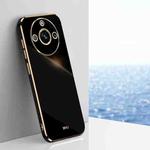 For Realme 11 Pro+ 5G XINLI Straight 6D Plating Gold Edge TPU Phone Case(Black)