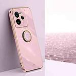 For Realme GT 7 Pro 5G XINLI Straight Edge 6D Electroplate TPU Phone Case with Ring Holder(Cherry Purple)