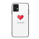 For Xiaomi Redmi Note 12 4G Global Colorful Painted Glass Phone Case(Red Heart)