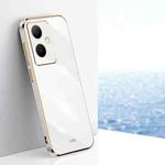 For vivo Y78+ XINLI Straight Edge 6D Electroplate TPU Phone Case(White)