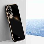 For vivo V50 Lite XINLI Straight Edge 6D Electroplate TPU Phone Case(Black)