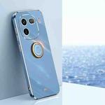 For vivo iQOO 12 5G XINLI Straight Edge 6D Electroplate TPU Phone Case with Ring Holder(Celestial Blue)