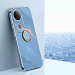 For vivo S20 XINLI Straight Edge 6D Electroplate TPU Phone Case with Ring Holder(Celestial Blue)