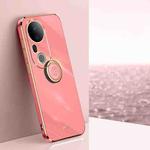 For vivo S20 Pro XINLI Straight Edge 6D Electroplate TPU Phone Case with Ring Holder(Hawthorn Red)