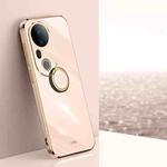 For vivo S20 Pro XINLI Straight Edge 6D Electroplate TPU Phone Case with Ring Holder(Pink)