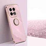 For vivo iQOO 13 XINLI Straight Edge 6D Electroplate TPU Phone Case with Ring Holder(Cherry Purple)