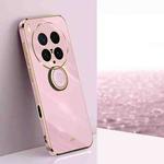 For vivo X200 Ultra XINLI Straight Edge 6D Electroplate TPU Phone Case with Ring Holder(Cherry Purple)