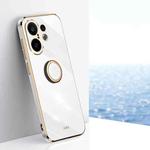 For vivo S30 Pro mini 5G XINLI Straight Edge 6D Electroplate TPU Phone Case with Ring Holder(White)