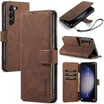 For Samsung Galaxy S23+ 5G DG.MING Retro Oil Edge Flip Leather Phone Case(Coffee)