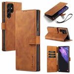 For Samsung Galaxy S23 Ultra 5G DG.MING Retro Oil Edge Flip Leather Phone Case(Brown)