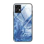 For Xiaomi Redmi Note 12 4G Global Marble Pattern Glass Protective Phone Case(Blue Ocean)